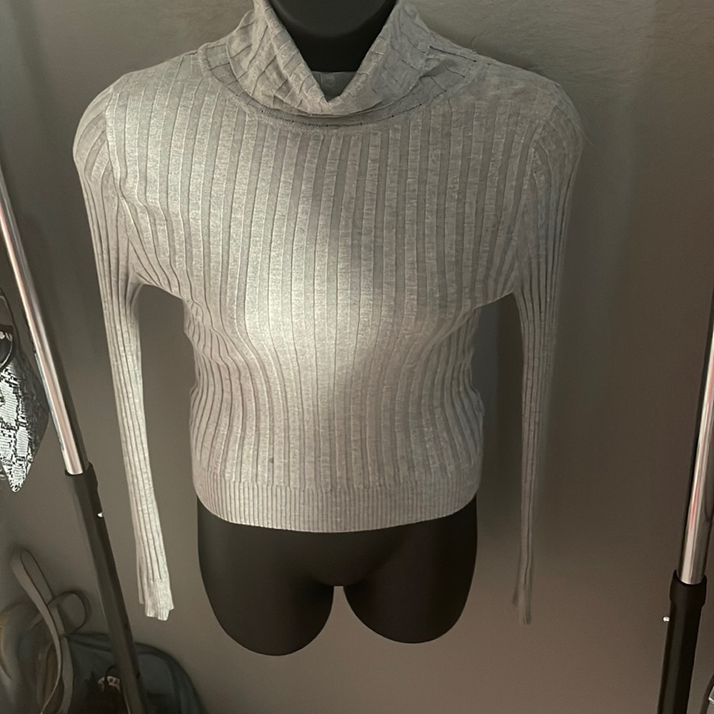 Grey turtle neck